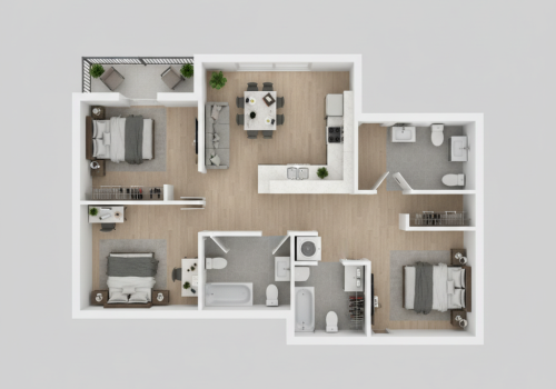 2 bed-1 bath with 1055 sq ft