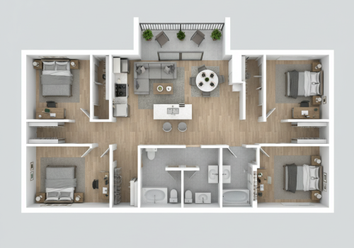 3 bed-2 bath with 1205 sq ft