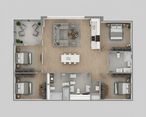 3 bed-2 bath with 1310 sq ft