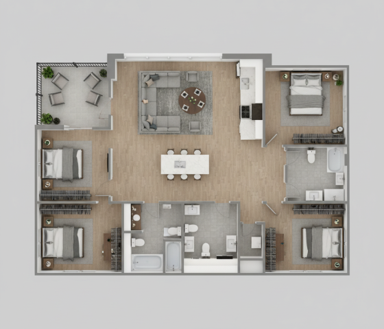 3 bed-2 bath with 1310 sq ft